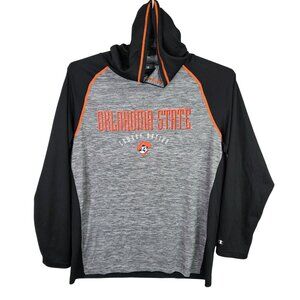 Mens Champion Oklahoma State Hooded Shirt Long Sleeve Polyester Cowboy Nation XL